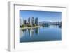 View of False Creek from Cambie Street Bridge and Vancouver skyline, Vancouver, British Columbia, C-Frank Fell-Framed Photographic Print