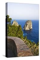 View of Faraglioni from Belvedere Di Tragara, Capri, Capri Island, Campania, Italy-Massimo Borchi-Stretched Canvas