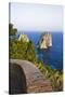 View of Faraglioni from Belvedere Di Tragara, Capri, Capri Island, Campania, Italy-Massimo Borchi-Stretched Canvas