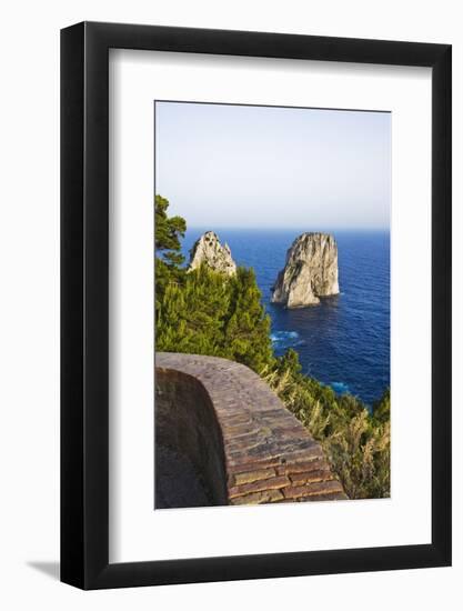 View of Faraglioni from Belvedere Di Tragara, Capri, Capri Island, Campania, Italy-Massimo Borchi-Framed Photographic Print