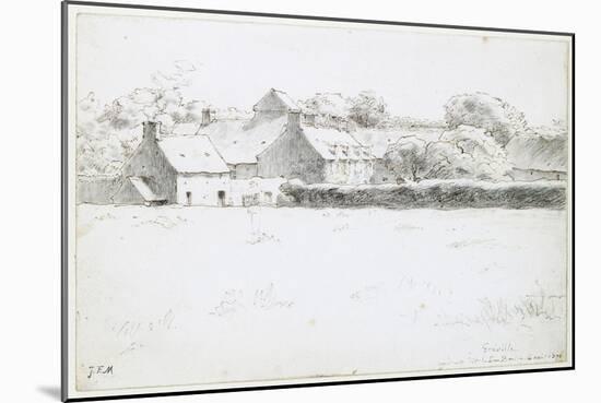 View of Farm Buildings across a Field, 1871-Jean-François Millet-Mounted Giclee Print