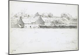 View of Farm Buildings across a Field, 1871-Jean-François Millet-Mounted Giclee Print