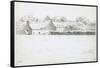 View of Farm Buildings across a Field, 1871-Jean-François Millet-Framed Stretched Canvas