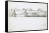 View of Farm Buildings across a Field, 1871-Jean-François Millet-Framed Stretched Canvas