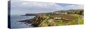 View of farmland along coast, Terceira Island, Azores, Portugal-null-Stretched Canvas