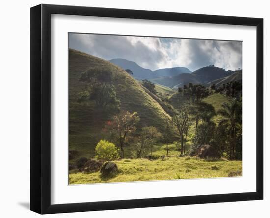 View of Farmland at Sunset in Sao Francisco Xavier Region-Alex Saberi-Framed Photographic Print