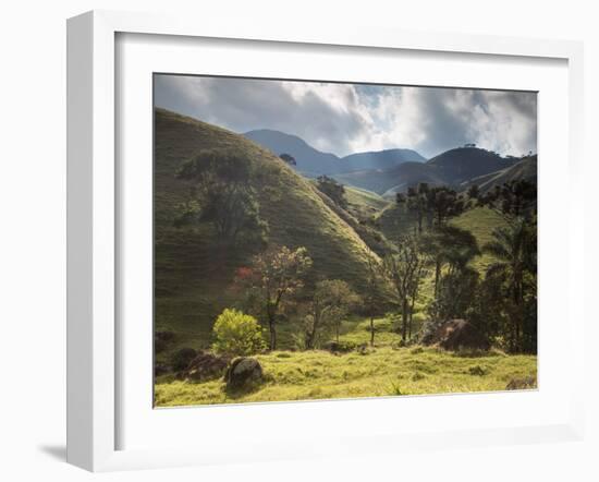 View of Farmland at Sunset in Sao Francisco Xavier Region-Alex Saberi-Framed Photographic Print