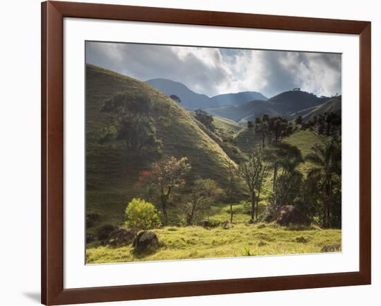 View of Farmland at Sunset in Sao Francisco Xavier Region-Alex Saberi-Framed Photographic Print