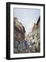 View of Figures in Glean Alley, Bermondsey, London, C1825-W Barker-Framed Giclee Print