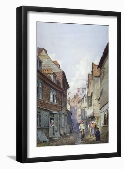 View of Figures in Glean Alley, Bermondsey, London, C1825-W Barker-Framed Giclee Print