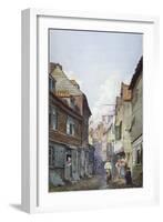 View of Figures in Glean Alley, Bermondsey, London, C1825-W Barker-Framed Giclee Print