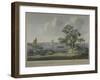 View of Figures Transporting Vegetables Along the Bank of the River Thames, 1787-John the Elder Cleveley-Framed Giclee Print