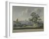 View of Figures Transporting Vegetables Along the Bank of the River Thames, 1787-John the Elder Cleveley-Framed Giclee Print