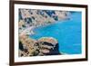 View of Fira Town - Santorini Island,Crete,Greece. White Concrete Staircases Leading down to Beauti-vitmark-Framed Photographic Print