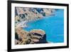 View of Fira Town - Santorini Island,Crete,Greece. White Concrete Staircases Leading down to Beauti-vitmark-Framed Photographic Print