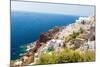 View of Fira Town - Santorini Island,Crete,Greece. White Concrete Staircases Leading down to Beauti-vitmark-Mounted Photographic Print