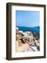 View of Fira Town - Santorini Island,Crete,Greece. White Concrete Staircases Leading down to Beauti-vitmark-Framed Photographic Print