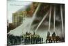 View of Firefighters Spraying an Enormous Blaze-Lantern Press-Mounted Premium Giclee Print