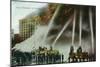 View of Firefighters Spraying an Enormous Blaze-Lantern Press-Mounted Art Print