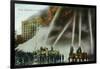 View of Firefighters Spraying an Enormous Blaze-Lantern Press-Framed Art Print