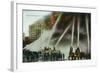 View of Firefighters Spraying an Enormous Blaze-Lantern Press-Framed Art Print