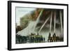 View of Firefighters Spraying an Enormous Blaze-Lantern Press-Framed Art Print