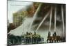 View of Firefighters Spraying an Enormous Blaze-Lantern Press-Mounted Art Print