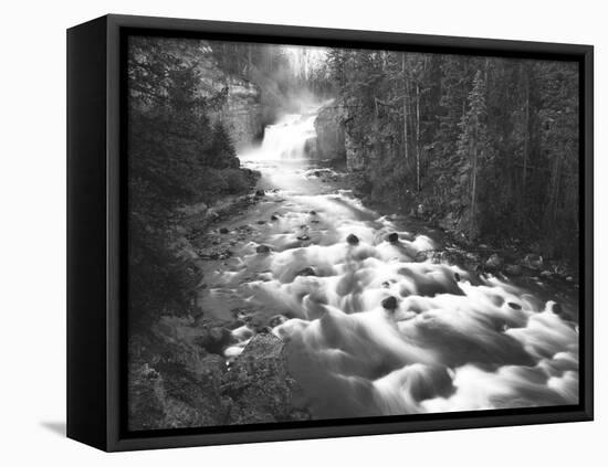 View of Firehole Falls and Firehole River, Yellowstone National Park, Wyoming, USA-Adam Jones-Framed Stretched Canvas