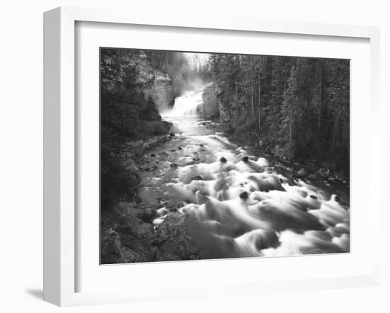 View of Firehole Falls and Firehole River, Yellowstone National Park, Wyoming, USA-Adam Jones-Framed Premium Photographic Print