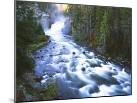 View of Firehole Falls and Firehole River, Yellowstone National Park, Wyoming, USA-Adam Jones-Mounted Premium Photographic Print