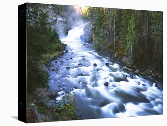View of Firehole Falls and Firehole River, Yellowstone National Park, Wyoming, USA-Adam Jones-Stretched Canvas