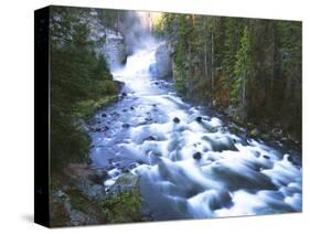 View of Firehole Falls and Firehole River, Yellowstone National Park, Wyoming, USA-Adam Jones-Stretched Canvas