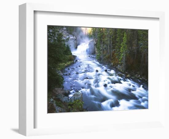 View of Firehole Falls and Firehole River, Yellowstone National Park, Wyoming, USA-Adam Jones-Framed Photographic Print