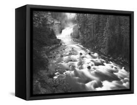 View of Firehole Falls and Firehole River, Yellowstone National Park, Wyoming, USA-Adam Jones-Framed Stretched Canvas