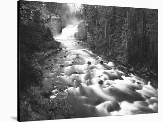 View of Firehole Falls and Firehole River, Yellowstone National Park, Wyoming, USA-Adam Jones-Stretched Canvas