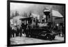 View of First Locomotive in Alaska - Skagway, AK-Lantern Press-Framed Art Print