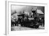 View of First Locomotive in Alaska - Skagway, AK-Lantern Press-Framed Art Print