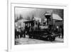 View of First Locomotive in Alaska - Skagway, AK-Lantern Press-Framed Art Print