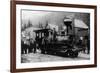 View of First Locomotive in Alaska - Skagway, AK-Lantern Press-Framed Art Print