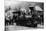 View of First Locomotive in Alaska - Skagway, AK-Lantern Press-Mounted Art Print