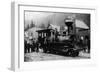 View of First Locomotive in Alaska - Skagway, AK-Lantern Press-Framed Art Print