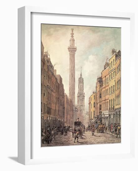 View of Fish Street Hill, Monument and St. Magnus the Martyr from Gracechurch Street, London, 1795-William Marlow-Framed Giclee Print