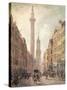 View of Fish Street Hill, Monument and St. Magnus the Martyr from Gracechurch Street, London, 1795-William Marlow-Stretched Canvas