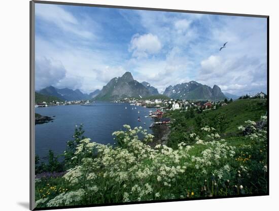 View of Fishing Village and Island-Kevin Schafer-Mounted Photographic Print