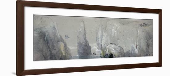 View of Flamborough Head, Showing a Group of Men Gathering Gulls' Eggs-George Bryant Campion-Framed Giclee Print