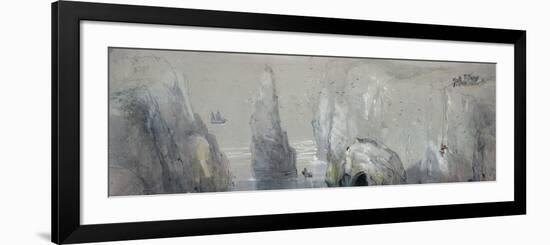 View of Flamborough Head, Showing a Group of Men Gathering Gulls' Eggs-George Bryant Campion-Framed Giclee Print