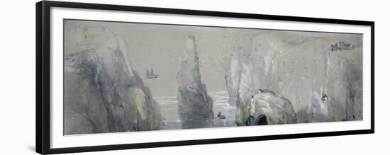 View of Flamborough Head, Showing a Group of Men Gathering Gulls' Eggs-George Bryant Campion-Framed Premium Giclee Print