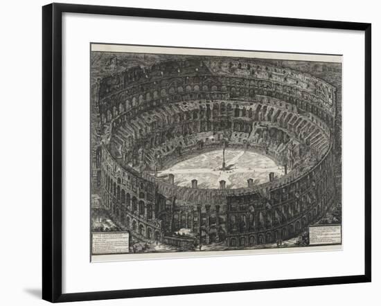 View of Flavian Amphitheater, Called the Colosseum, from Views of Rome, 1776-Giovanni Battista Piranesi-Framed Giclee Print