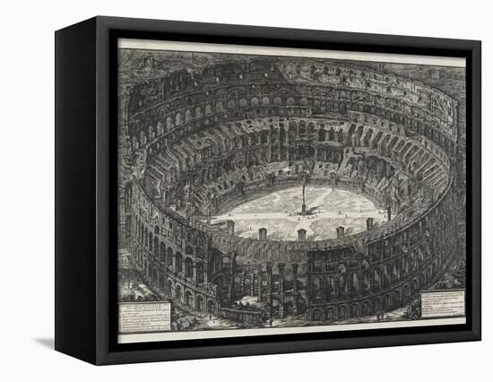 View of Flavian Amphitheater, Called the Colosseum, from Views of Rome, 1776-Giovanni Battista Piranesi-Framed Stretched Canvas