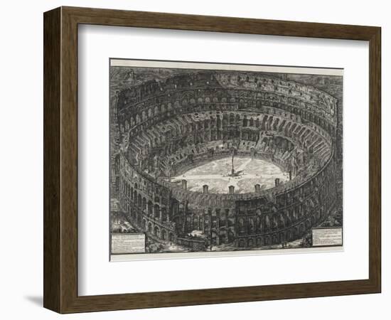 View of Flavian Amphitheater, Called the Colosseum, from Views of Rome, 1776-Giovanni Battista Piranesi-Framed Giclee Print